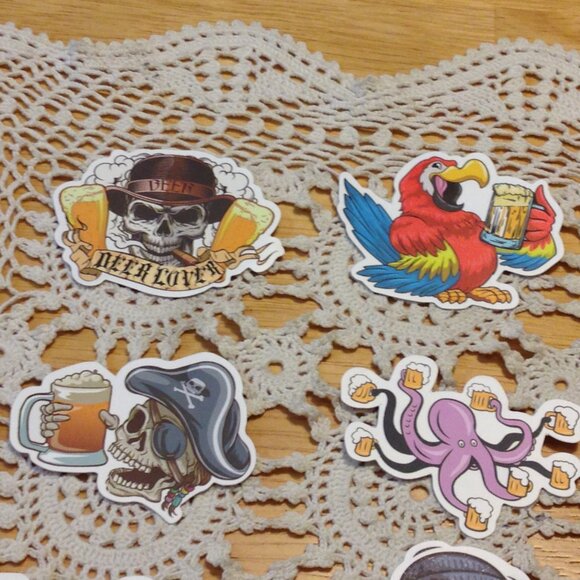 Stickers, beer theme, bundle of 16 - Picture 2 of 4